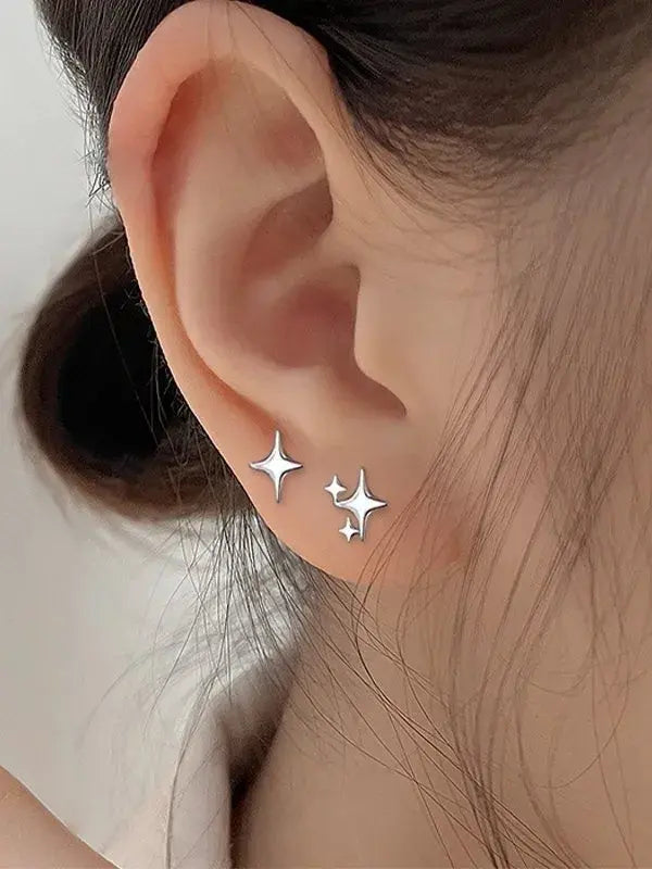 Pendientes "Stardust Stars" (Plata de Ley .925 & Brillo Sutil)