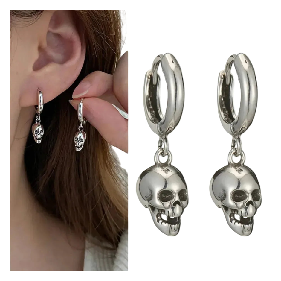 Aretes "Skullberry Signature" (Calavera Gótica en Plata .925)