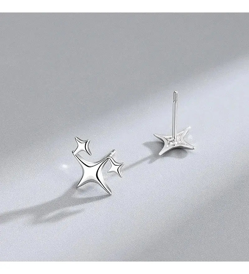 Pendientes "Stardust Stars" (Plata de Ley .925 & Brillo Sutil)