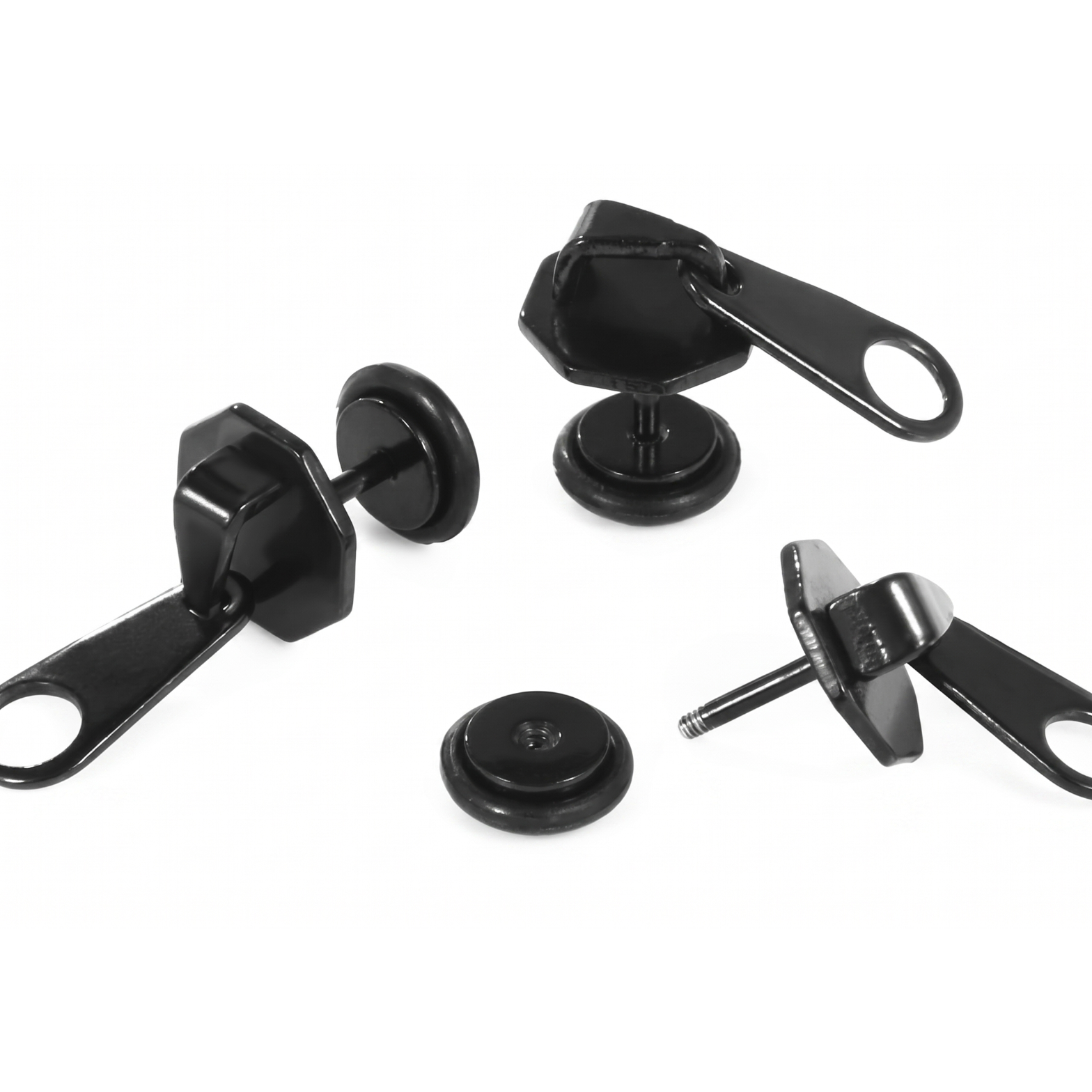 Aretes "Industrial Zip" (Cierre Industrial)