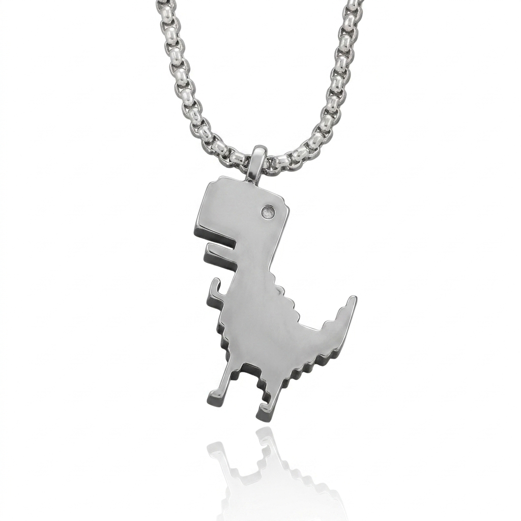 Collar "Offline Runner" (Pixel Dinosaur)
