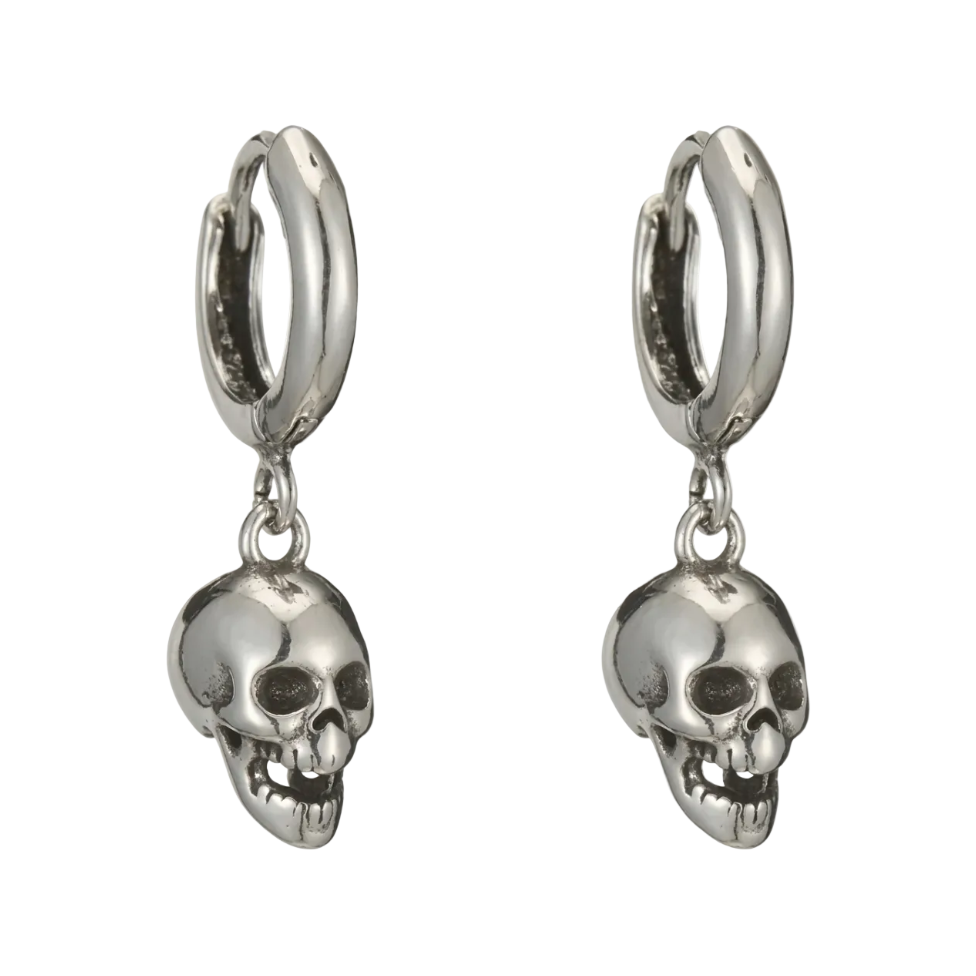Aretes "Skullberry Signature" (Calavera Gótica en Plata .925)